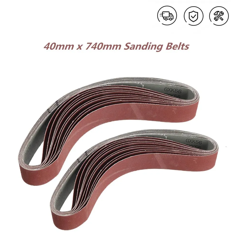 10pcs Belt Sander Belt Sandpaper 40mm x 740mm 40 to 1000 Grit Sand Paper for Angle Grinder