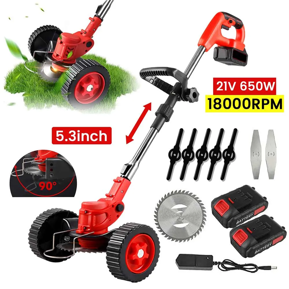 21V Foldable Cordless Lawn Trimmer 18000RPM 650W Cutting Diameter 15cm For Makita 18V Battery