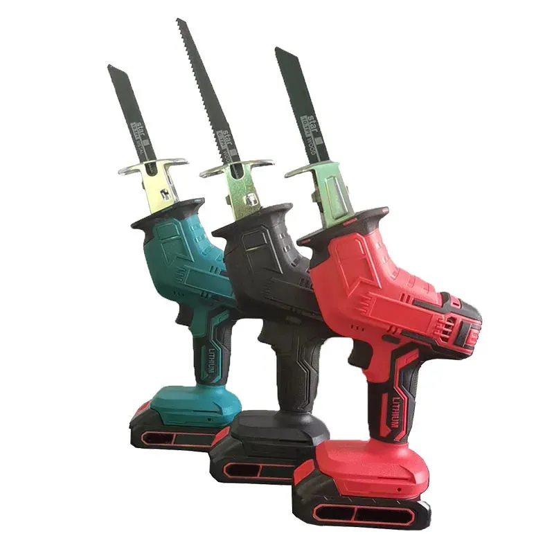 21V Cordless Electric Reciprocating Saw Blade Rechargeable Saw Metal Wood PVC Cutting Power Tools