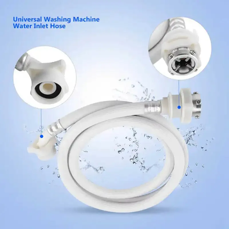 2M Washing Machine Water Inlet Hose Washer Pipe Tube Connector White Color Long Length Washing Machine Parts