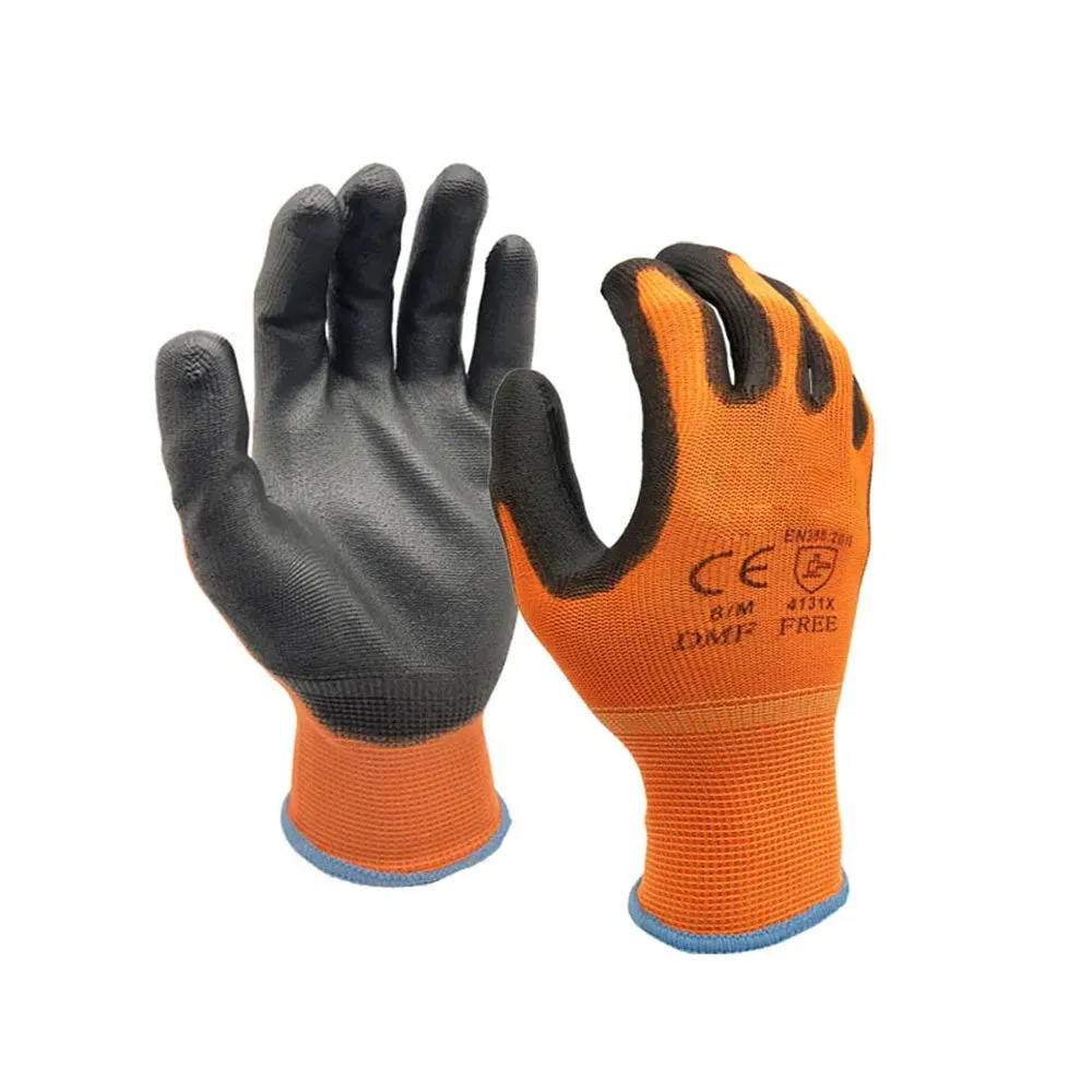 12 Pairs with PU Palm Coating, Professional Safety Work Gloves
