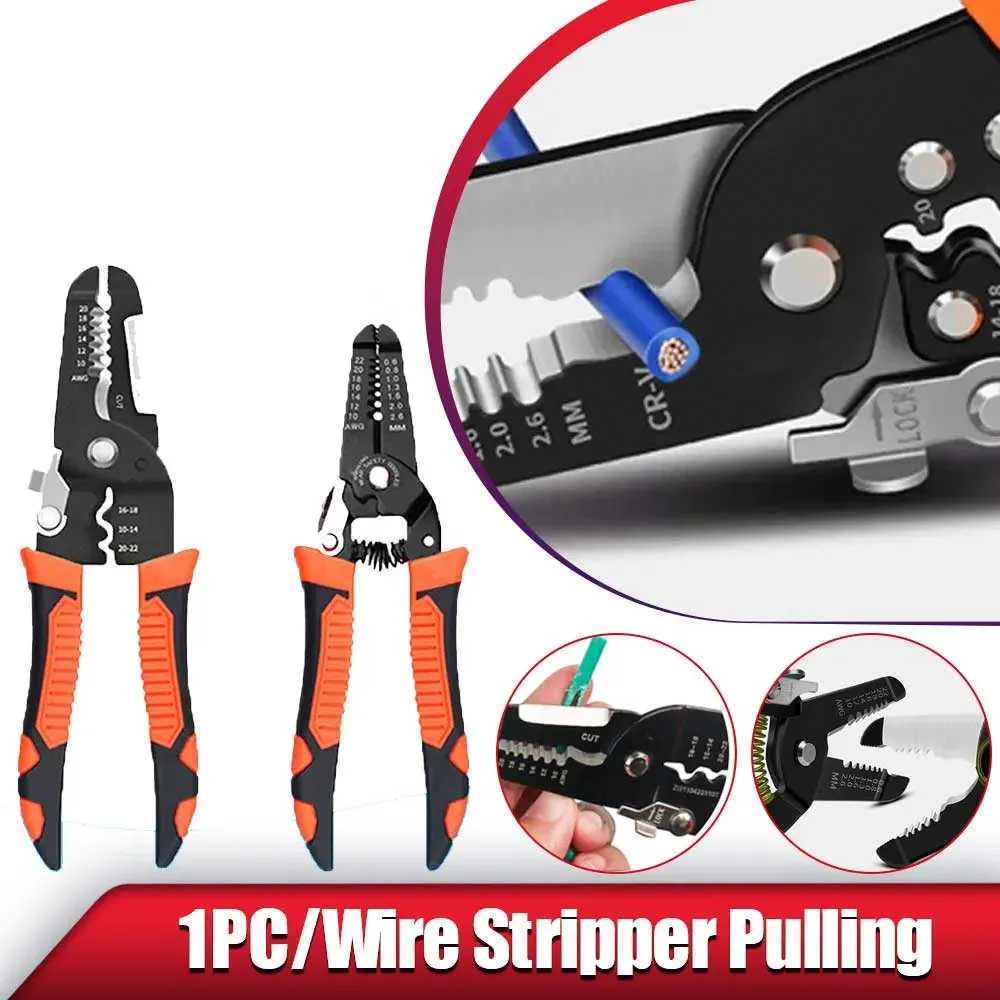 175/180mm Multifunctional Wire Stripper and Cutter - Labor-Saving Crimping Pliers