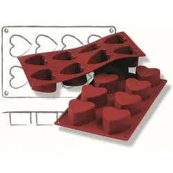 SCHNEIDER Silikon-Backform, Herz, rot