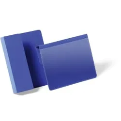 DURABLE Kennzeichnungstasche mit Falz, blau