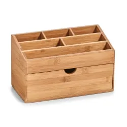 Zeller Bamboo Organizer mit Schubfach, 6 Fächer