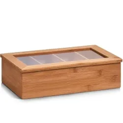 Zeller Bamboo Teebeutelbox, 33,5 x 20 x 9 cm