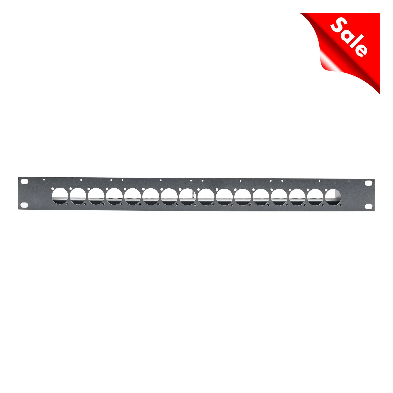 19" Panel mit 16 x A / B Stanzung für 4 x SBC13-Module , 1 HE, Tiefe: 140 mm