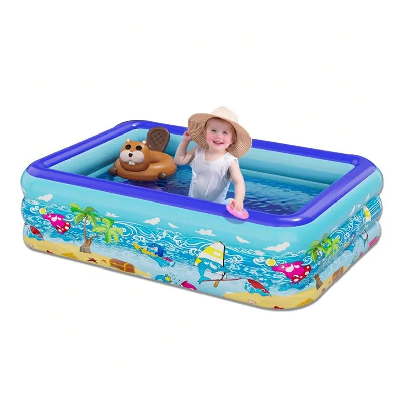 110–180 cm aufblasbares Kinderschwimmbecken, aufblasbares PVC-Pool im Cartoon-Stil für Sommerspaß