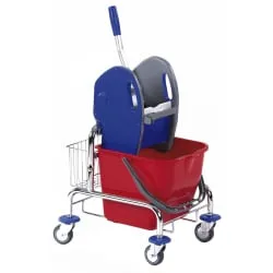 Floorstar Einfachfahrwagen mit Korb 17 l SOLID, verchromt