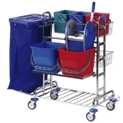 Floorstar RW 2 Top SOLID Reinigungswagen, verchromt