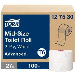 Tork Midi Toilettenpapier T6 Advanced, 2-lagig, weiß