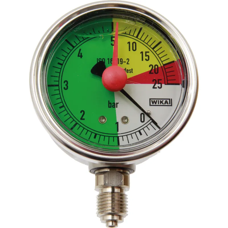 WIKA Manometer 63mm für Feldspritze 0-5-25 bar Anschluß unten flüssigdüngerfest