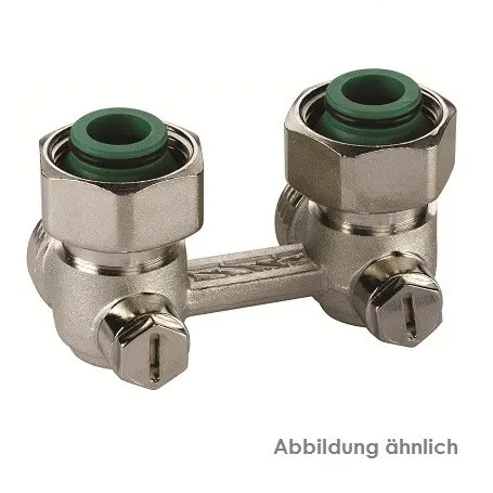 Buderus Hahnblock HBE 1/2'' x 3/4'' Eck Innengewinde, Voreinstellung 7738306641