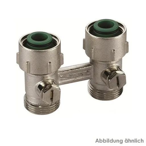 Buderus Hahnblock HBD 1/2'' x 3/4'' Durchgang Innengewinde, Voreinstellung 7738306642