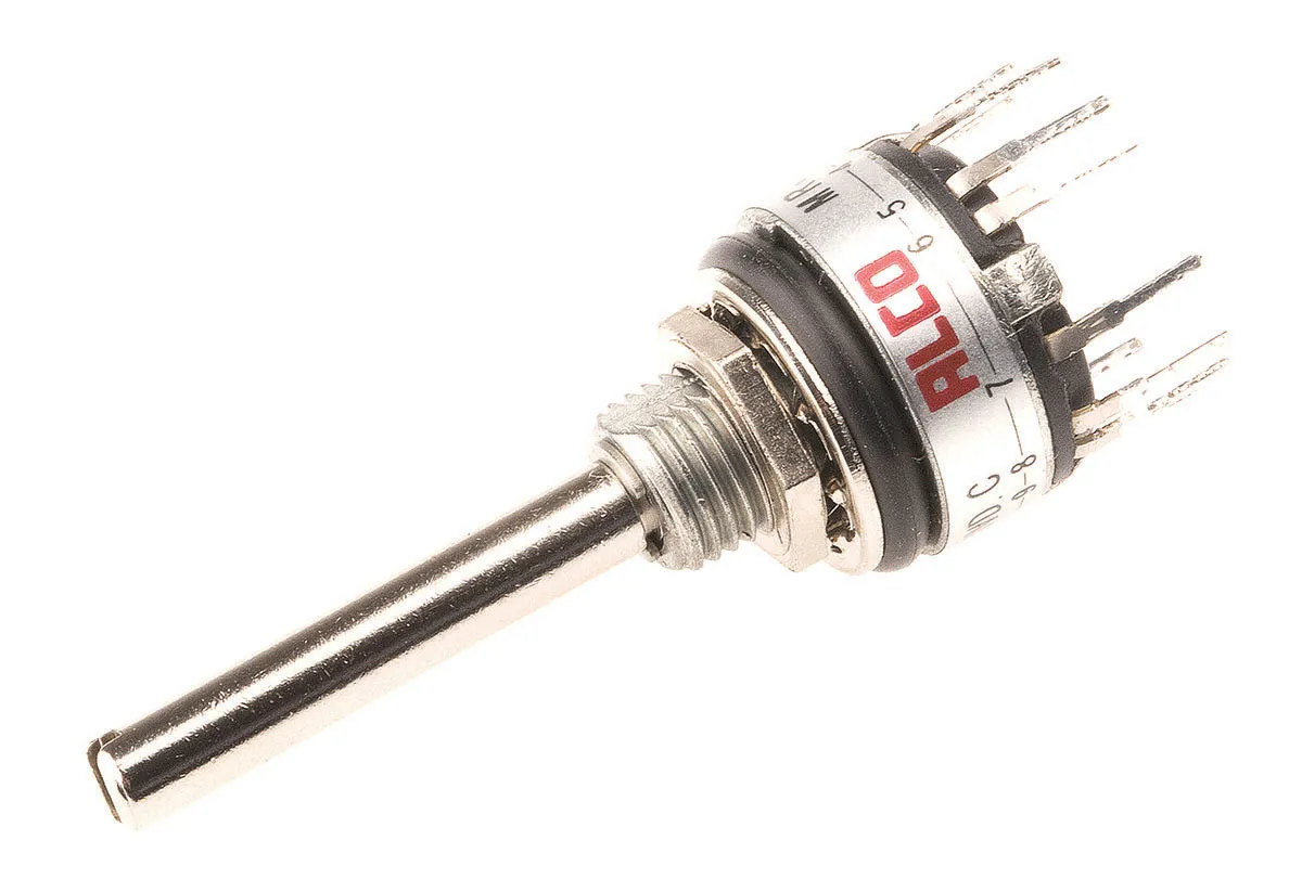 TE Connectivity 12-Stufen Drehschalter Ein/Aus-Schalter, 1-polig 20V ac/dc / 400 mA @ 20 V, 11.94mm x 11.94mm x 34.04mm