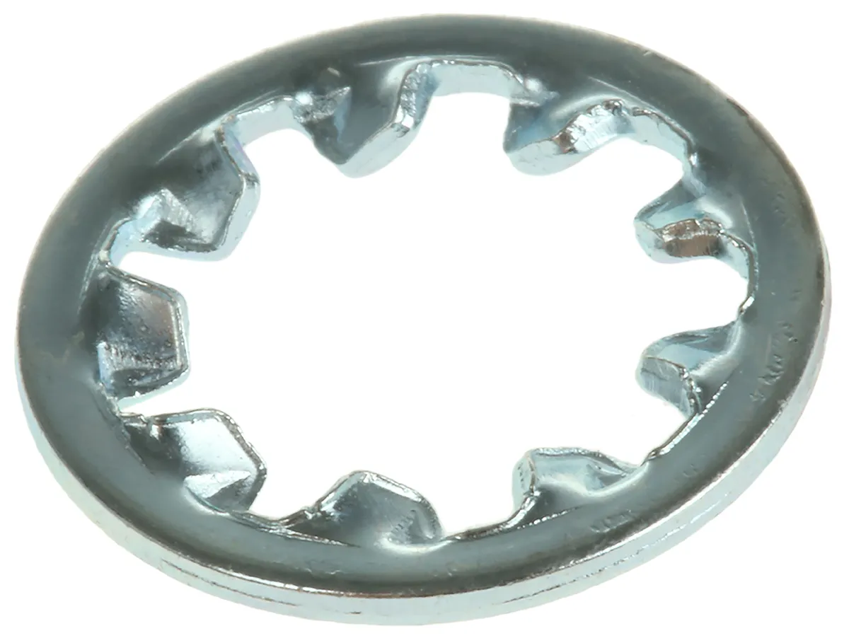RS PRO Schwingungsfeste Unterlegscheibe für M8 Schrauben Glanzverzinkt Innengezahnt, 0.80mm x 8.40mm x 15.0mm, Stahl
