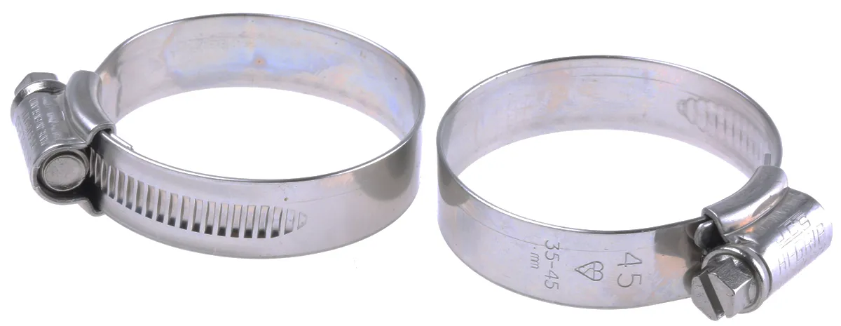 HI-GRIP Edelstahl Schlauchschelle A2 304 Schneckengewinde mit Sechskantschraube Ø 35 → 45mm x 13mm