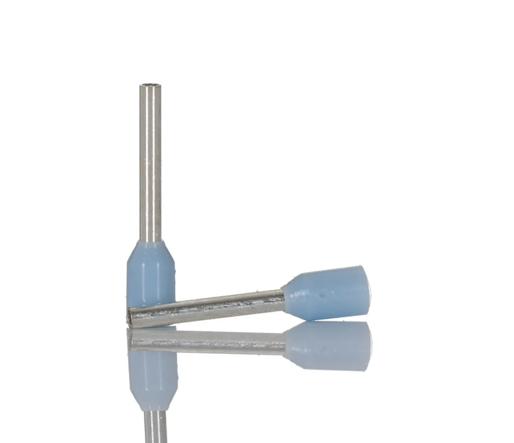 RS PRO Aderendhülsen bis 0.25mm², Stift ø 0.8mm, Hellblau, Nylon, 8mm, 12.4mm, Isoliert, 24AWG max.