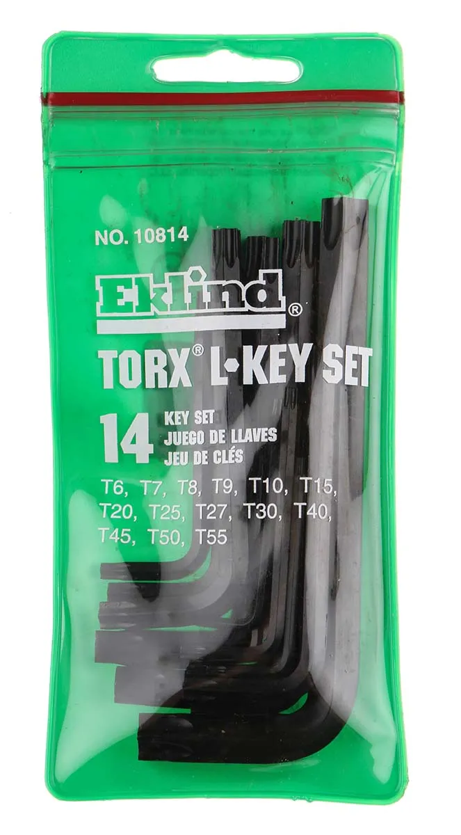 RS PRO Star Key Set L-Form CrNi-Stahl 14-teilig, T6 → T55