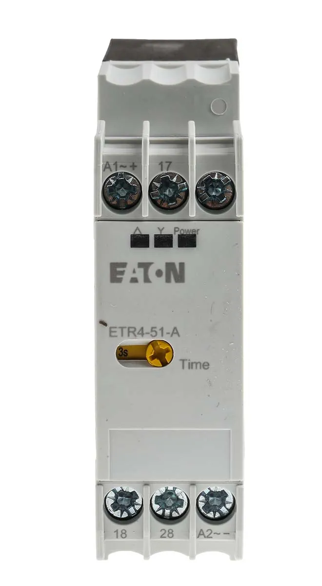 Eaton Zeitrelais, DIN-Schienen, 3 → 60s, 24 → 240V ac/dc, 2 Kont. Einfach, 1-poliger Schließer