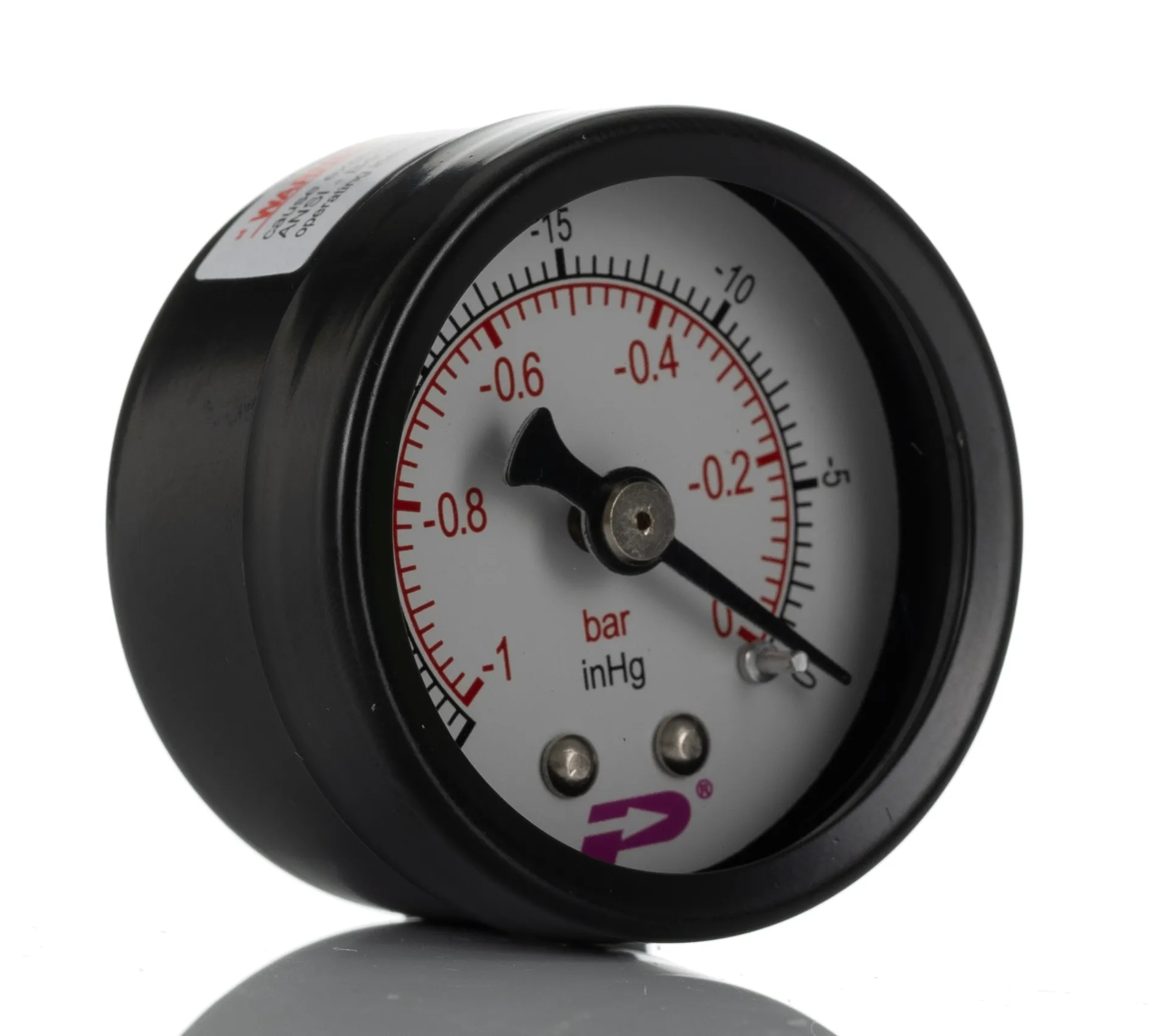 RS PRO Vakuumdruckmessgerät Prozessanschluss hinten Analog -1bar → 0bar, Ø 40mm BSP 1/8Zoll