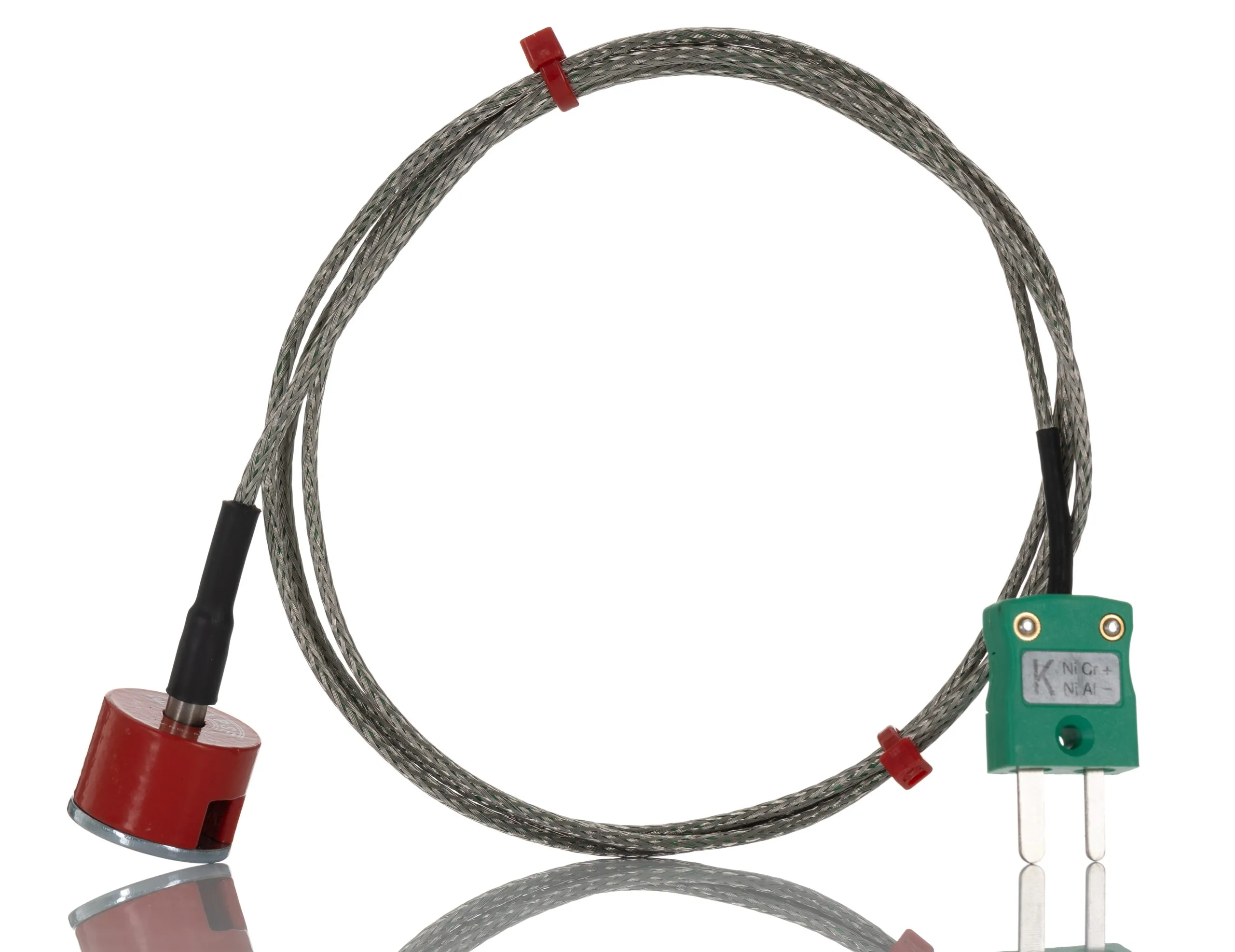 RS PRO Edelstahl Knopfmagnet-Thermoelement Typ K x 1m → +250°C