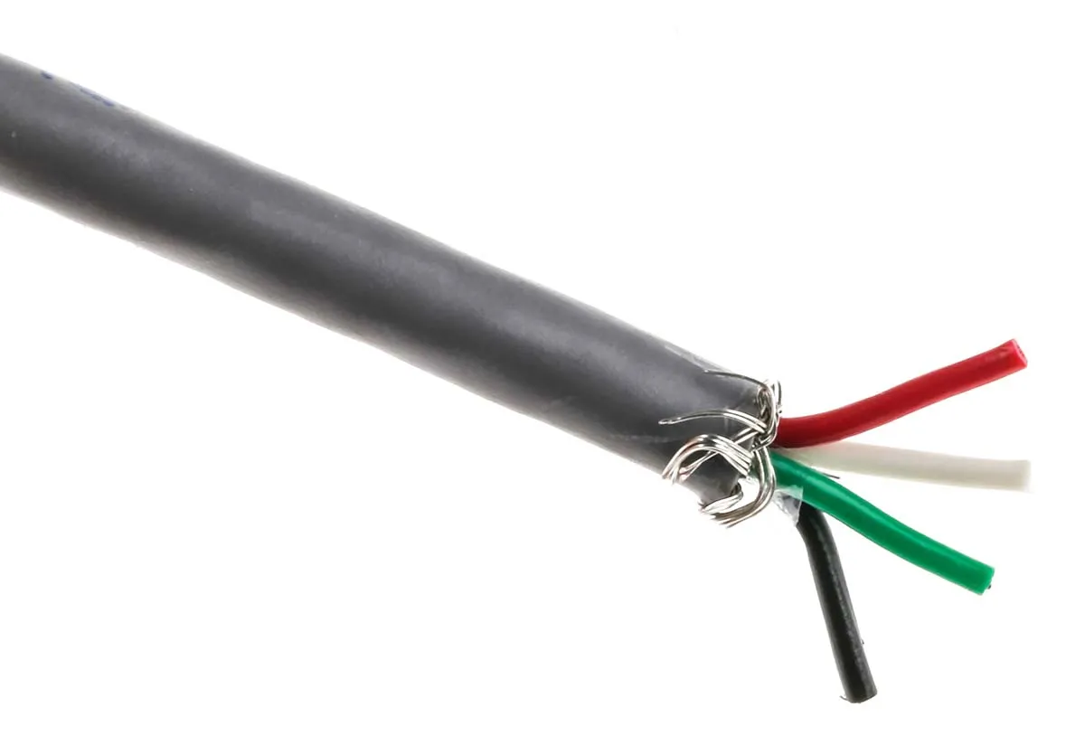 Alpha Wire Alpha Essentials Communication & Control Steuerkabel, 4-adrig x 0,09 mm Grau, 100m, 28 AWG, Geflecht