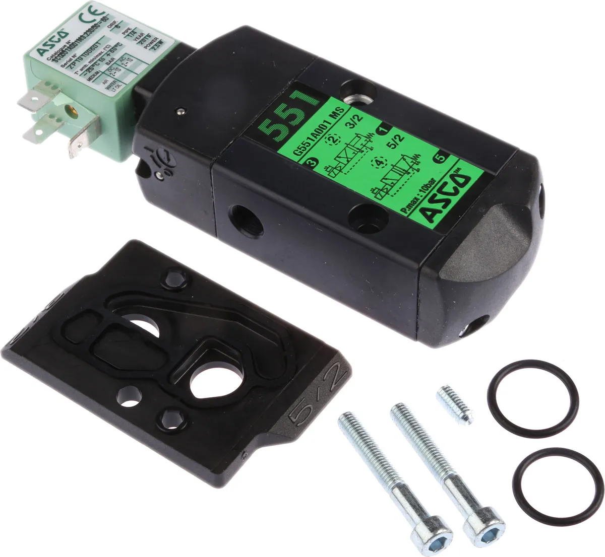 EMERSON – ASCO 551 Pneumatik-Magnetventil 3/2, 5/2 NAMUR G1/4, Pneumatisch/Feder-betätigt 230V ac