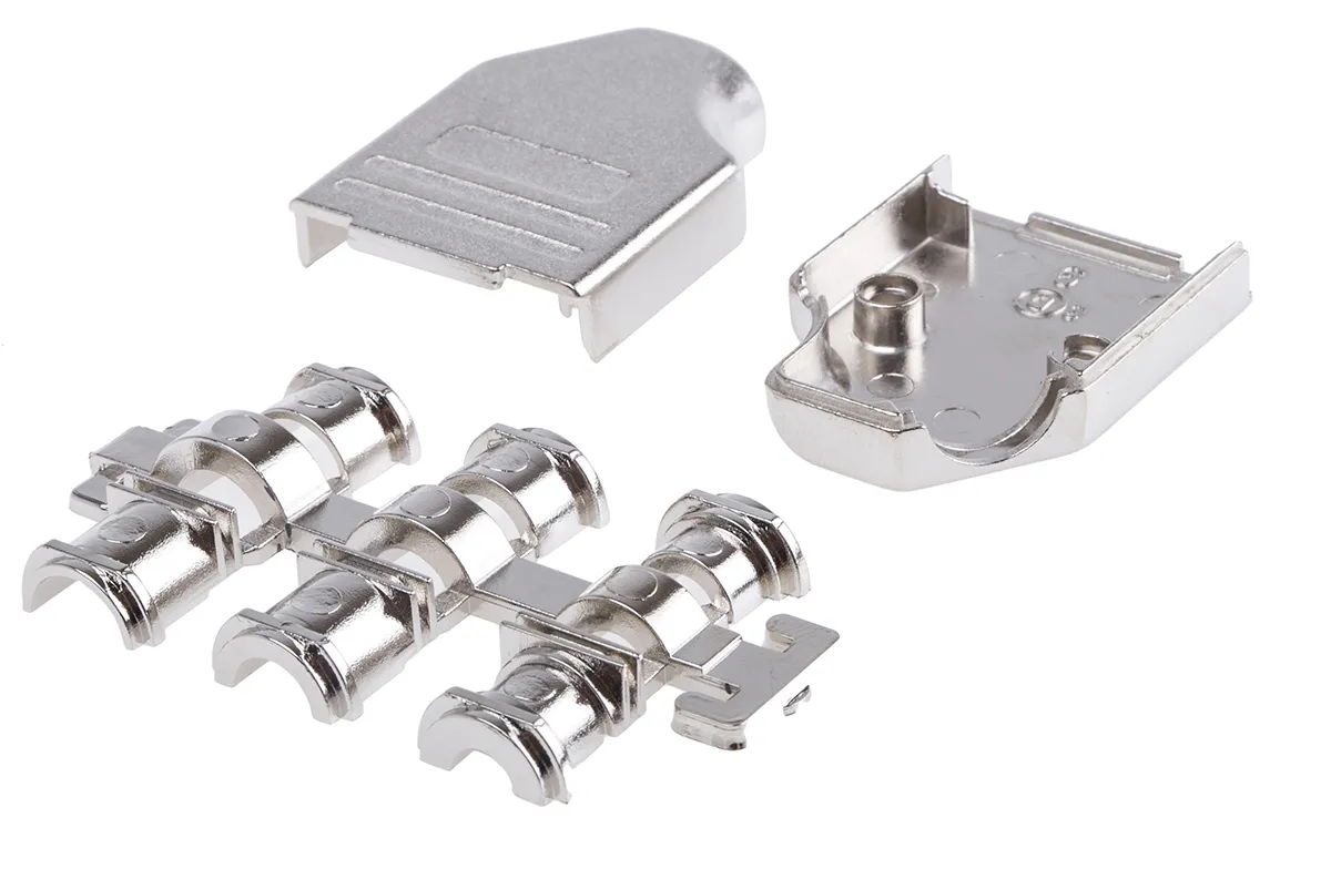 MH Connectors MHDM35 Sub-D Gehäuse gewinkelt, 9-polig, Silber, Größe E, aus Zink