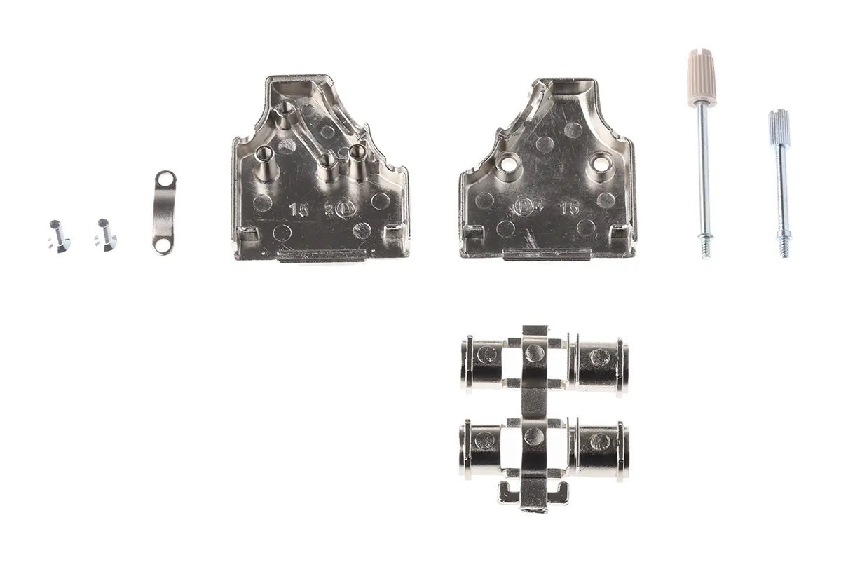 MH Connectors MHDM35 Sub-D Gehäuse gewinkelt, 15-polig, Silber, Größe A, aus Zink