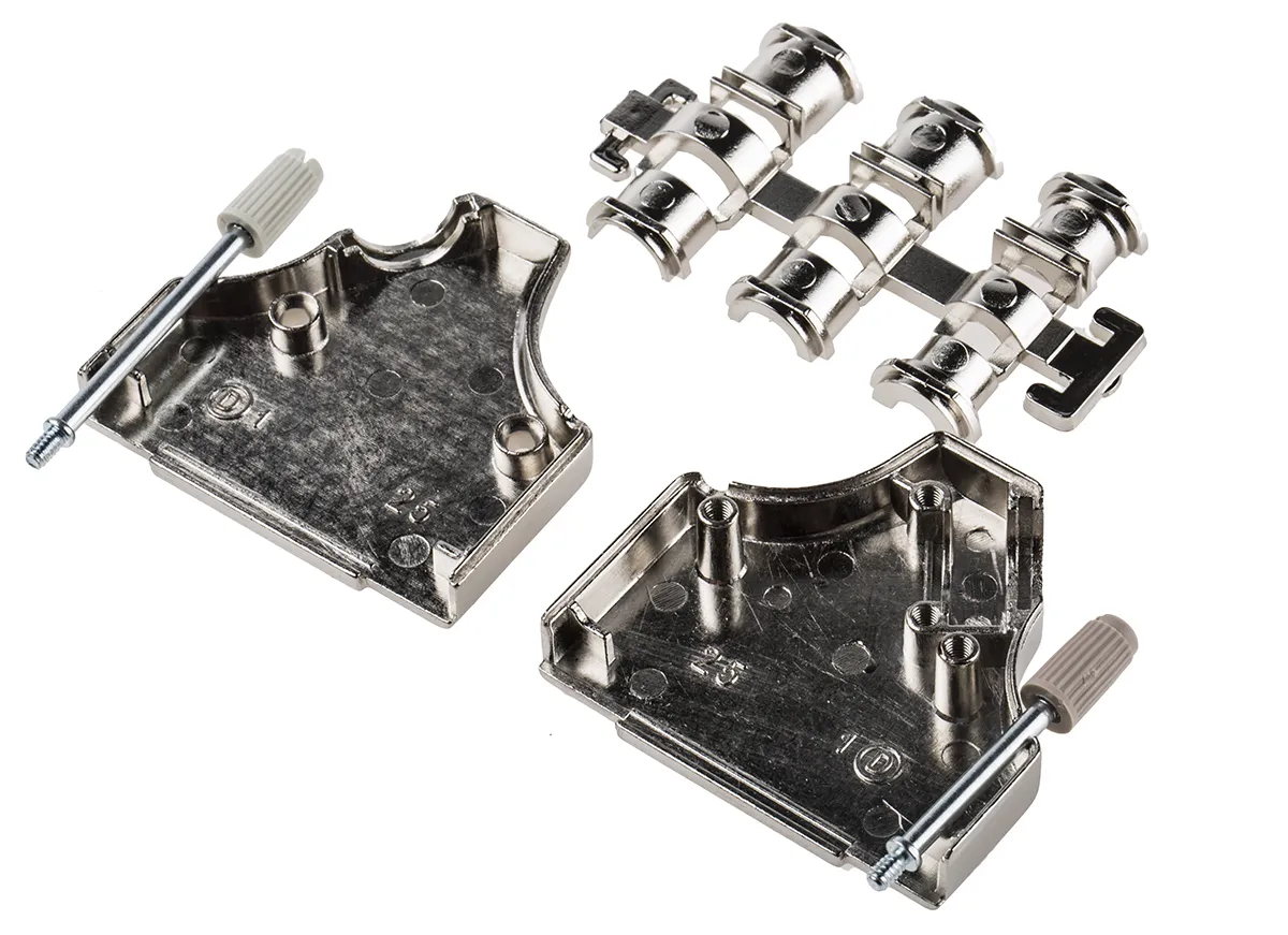 MH Connectors MHDM35 D-Sub-Gehäuse gewinkelt, 25-polig, Silber, Größe B, aus Zink