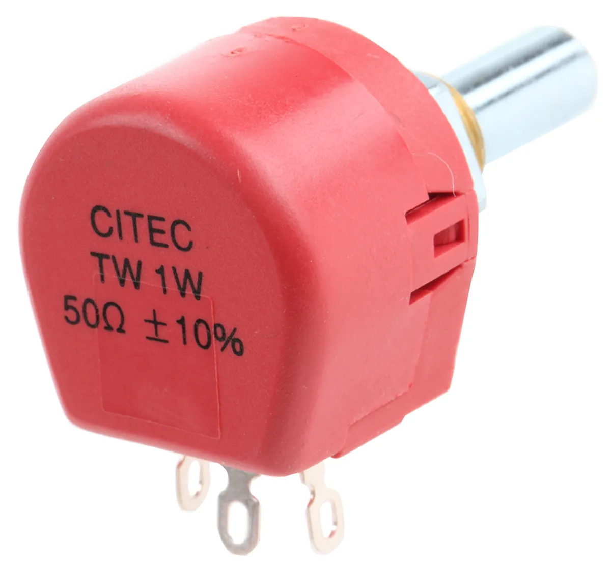 TE Connectivity TW, Tafelmontage  Dreh Potentiometer 50Ω ±10% / 1W , Schaft-Ø 6,35 mm
