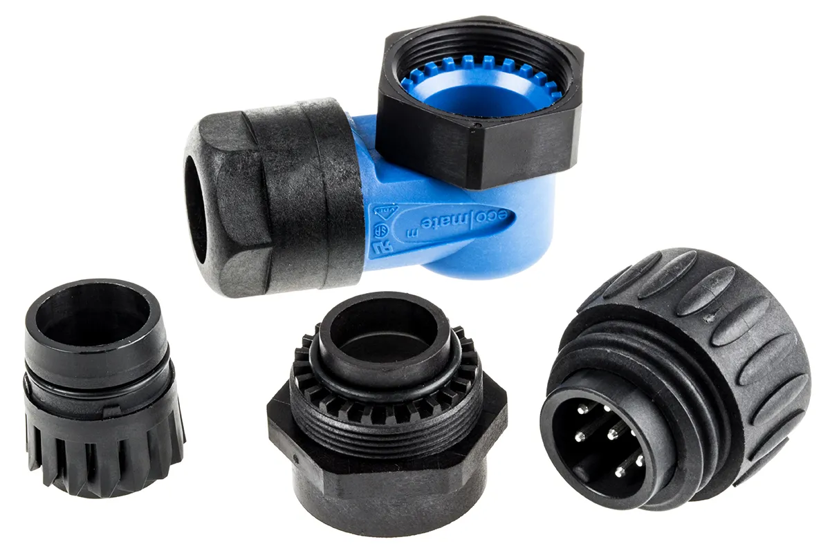 Amphenol Ecomate M Rundsteckverbinder Stecker 6 + PE-polig / 10.0A Kabelmontage, Lötanschluss IP 67