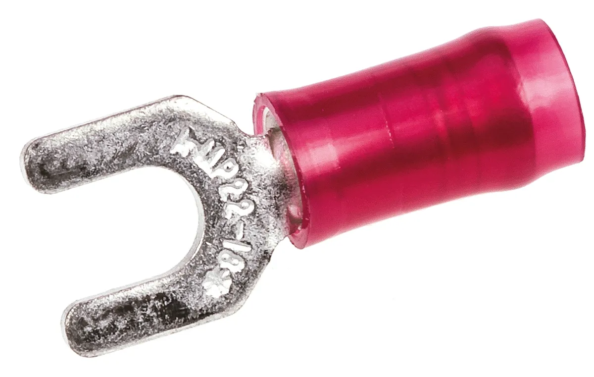 TE Connectivity PIDG Rot Isoliert Gabelkabelschuh B. 7.54mm Nylon 22AWG 16AWG