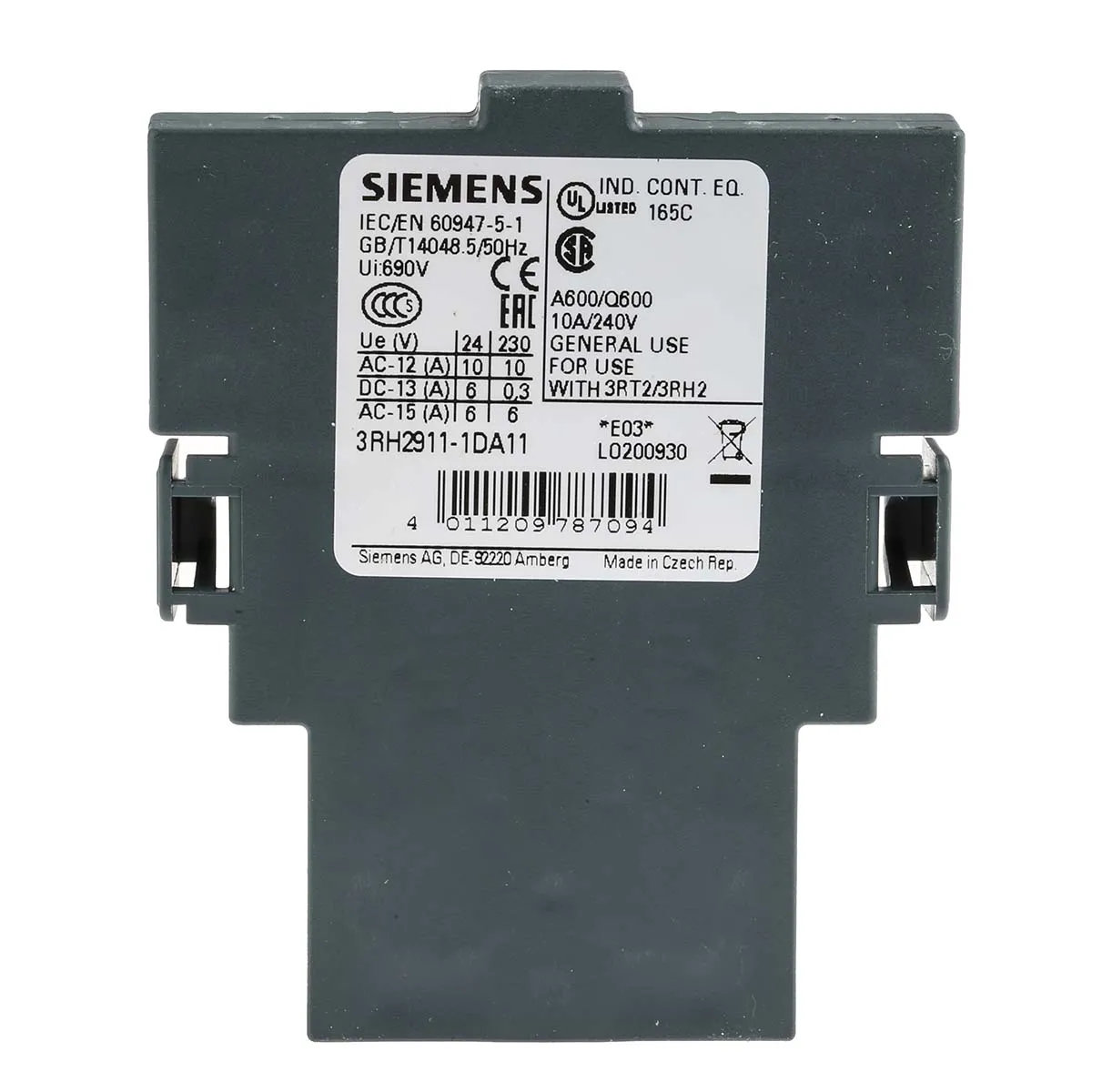 Siemens Hilfskontakt 2-polig Sirius Innovation, 1 Öffner + 1 Schließer Schnappbefestigung mit Schraubanschluss