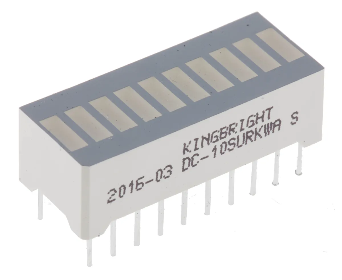 Kingbright LED-Anzeige Lichtbalken, Rot 630 nm THT