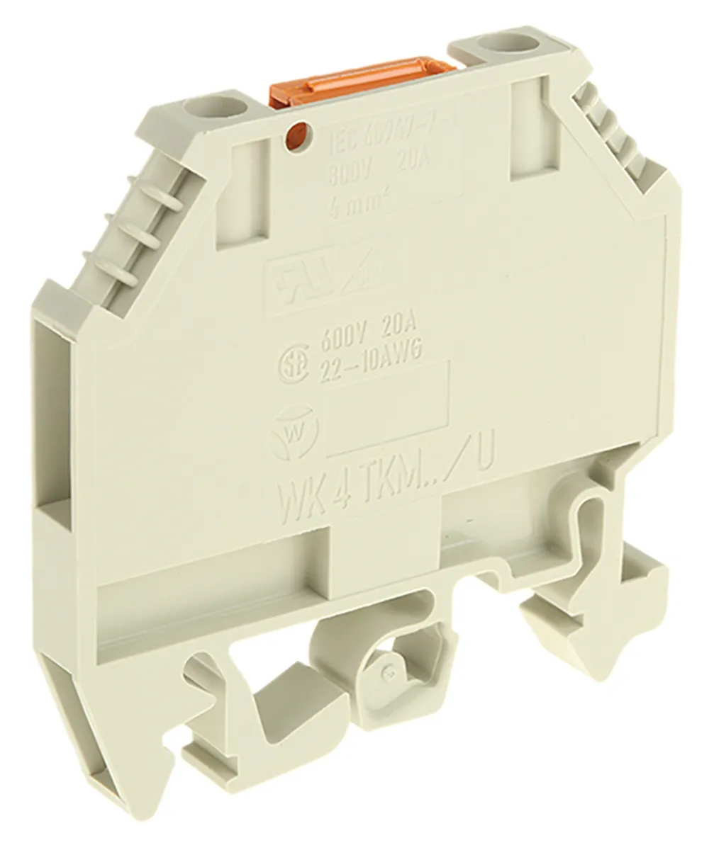 Wieland WK Reihenklemme Einfach Grau, 800 V / 20A, Schraubanschluss