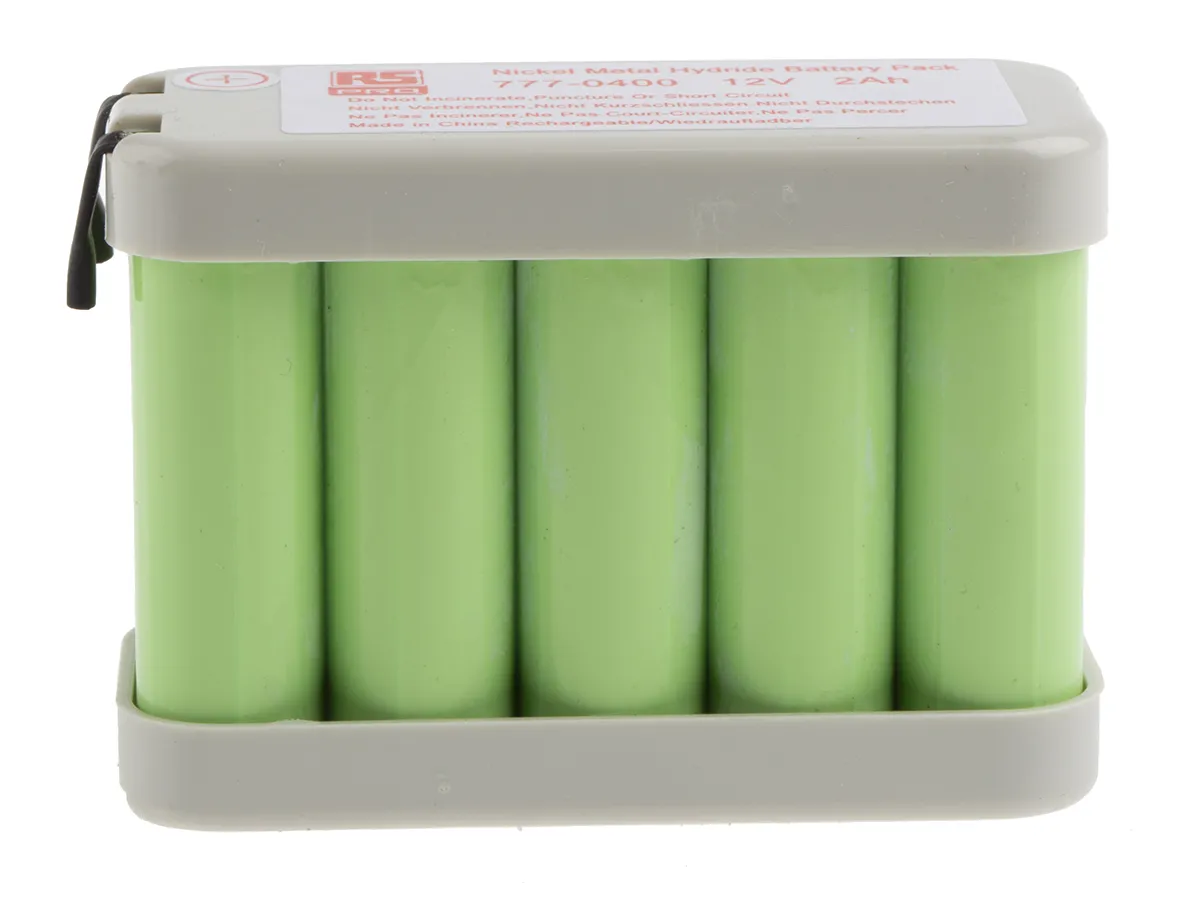 RS PRO NiMH Akkupack, 10-Zellen AA 12V / 2Ah, Löt-Anschluss