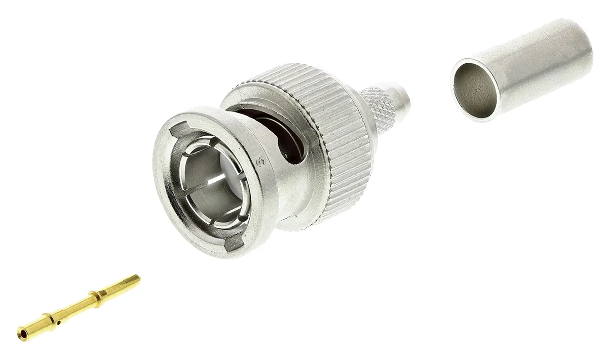 Telegartner Stecker Koaxialsteckverbinder BNC-Steckverbinder, Kabelmontage Crimp-Anschluss, 75Ω, , Gerade