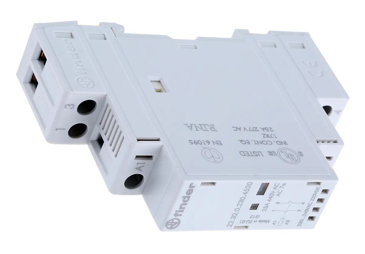 Finder 22 Leistungsschütz 240 V AC-Spule, 2 -polig / 25 A