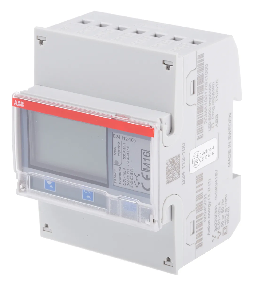 ABB B24 Energiemessgerät LCD , 7-stellig / 3-phasig 1 Ausg. 1 Eing., Impulsausgang