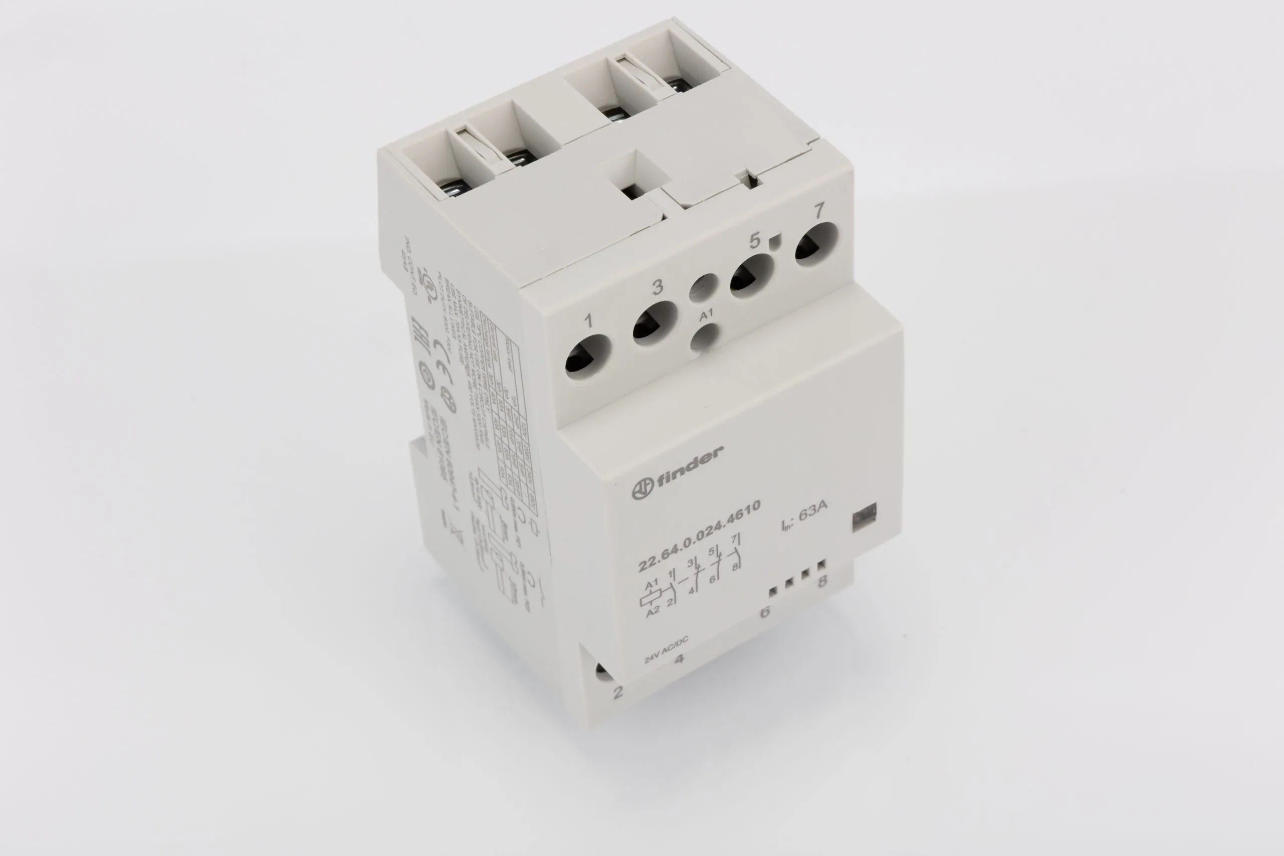 Finder 22 Leistungsschütz 24 V ac, 24 V dc-Spule, 4 -polig / 63 A