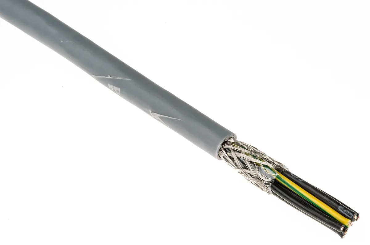 RS PRO CY Steuerkabel, 7-adrig x 0,5 mm² Grau / 9 A, 50m, 20 AWG, Kupfergeflecht verzinnt