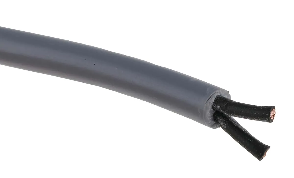 RS PRO YY Steuerkabel, 2-adrig x 1 mm² Grau / 15 A, 50m, 17 AWG, Ungeschirmt