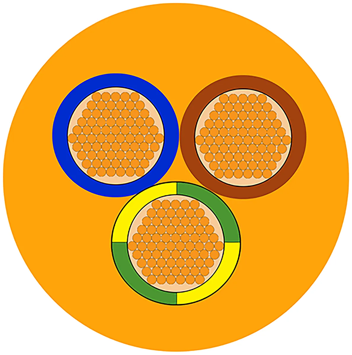 RS PRO Netzkabel, 3-adrig Typ 3183Y Orange x 1,25 mm /Ø 8.7mm 13 A, 100m, 500 V, PVC