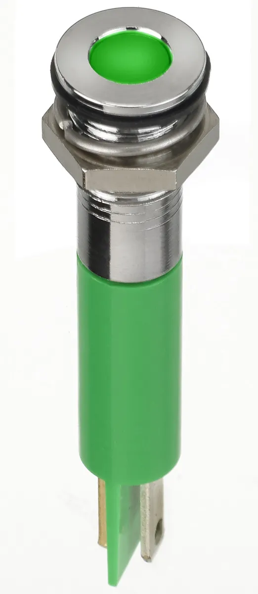 RS PRO LED Schalttafel-Anzeigelampe Grün 2V dc, Montage-Ø 8mm, Faston, Lötfahne