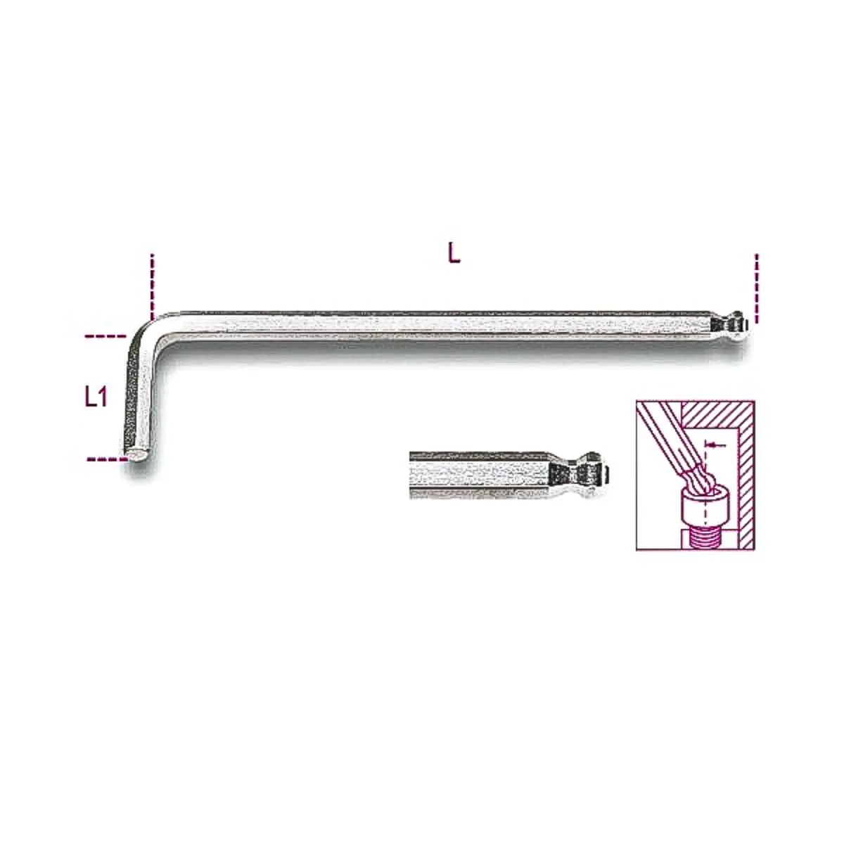 BETA metrisch Innensechskant-Schlüssel 6mm L-Form