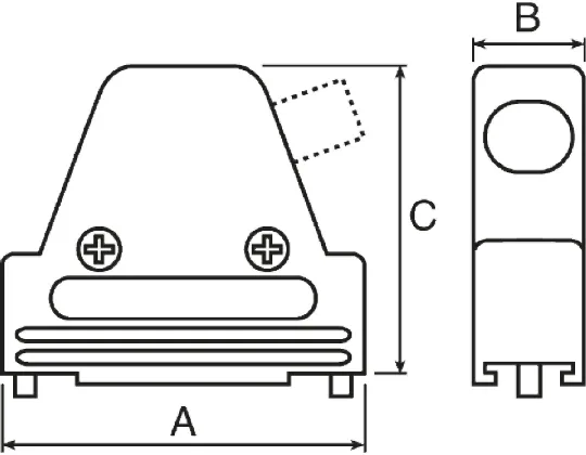 MH Connectors MHDVSL D-Sub-Gehäuse gewinkelt, 9-polig, Silber, Größe E, aus Zink