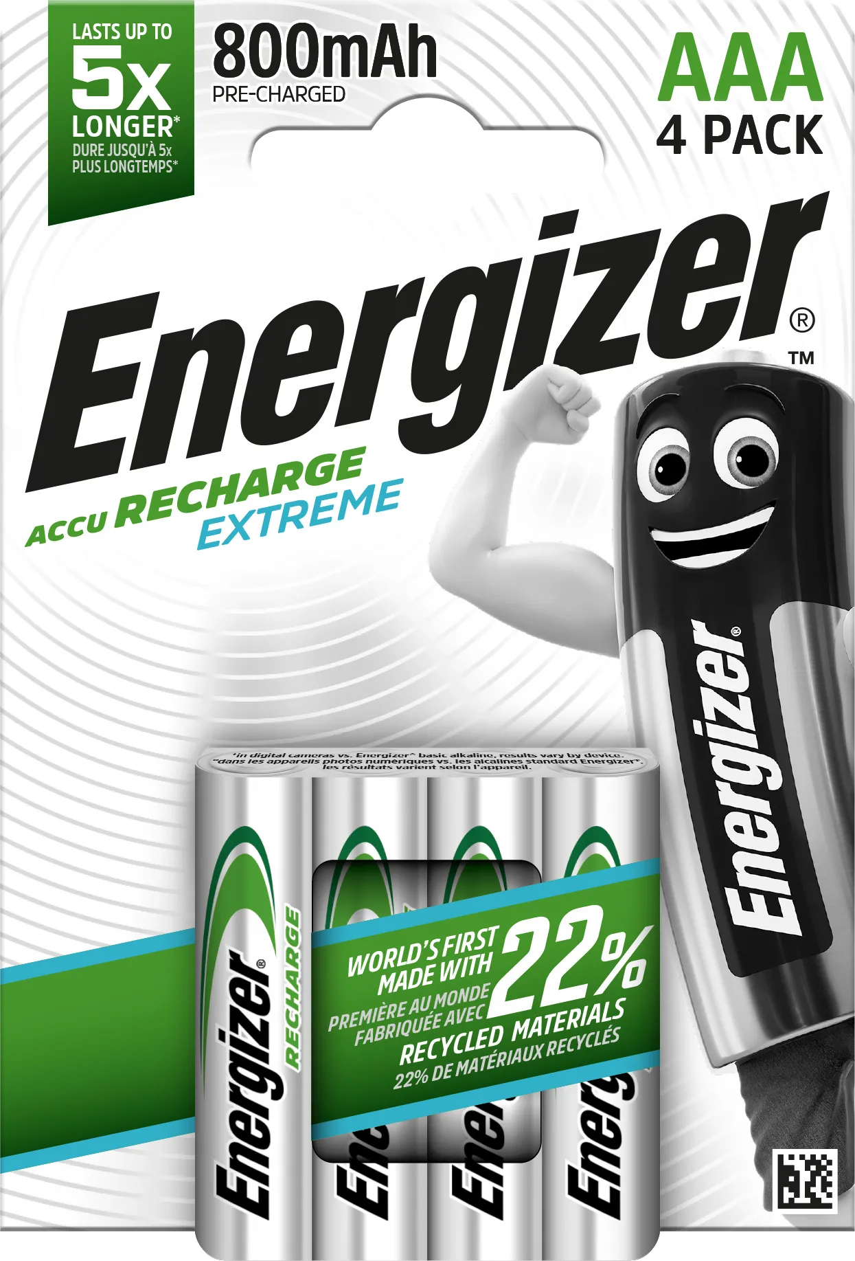 Energizer AAA-Akku, NiMH, 1.2V, 800mAh, Standard-Anschluss