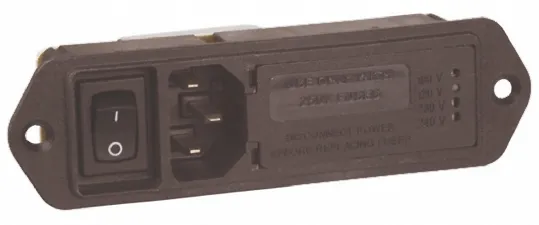 TE Connectivity C14  IEC Filter Stecker mit 2-Pol Schalter, 250 V ac / 5A, Tafelmontage / Kabelschuh-Anschluss